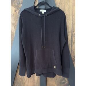 Michael Michael Kors XL Black Cotton Blend Hoodie Pullover Kangaroo Pocket